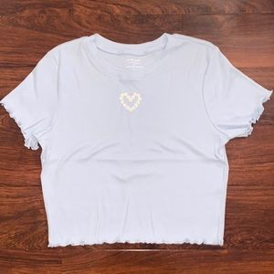 baby blue tee with embroidered heart